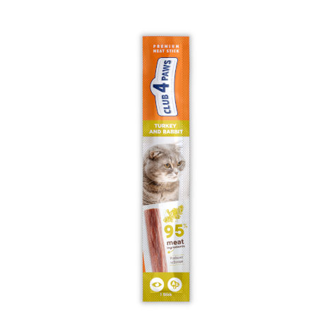 CLUB 4 PAWS PREMIUM MEATY STICK: INDYK. Z KROLIKIEM. PRZYSMAK DLA KOTÓW