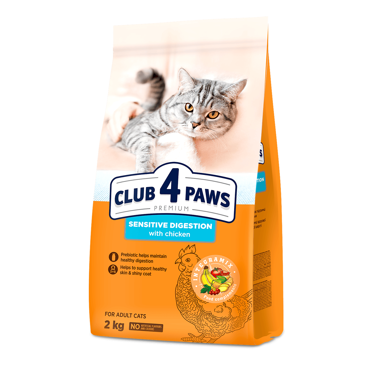CLUB 4 PAWS PREMIUM „WRAŻLIWY PRZEWÓD POKARMOWY”. PEŁNOPORCJOWA SUCHA KARMA DLA DOROSŁYCH KOTÓW
