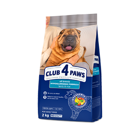CLUB 4 PAWS PREMIUM «JAGNIĘCINA I RYŻ» DLA SZCZENIĄT WSZYSTKICH RAS. PEŁNOPORCJOWA SUCHA KARMA