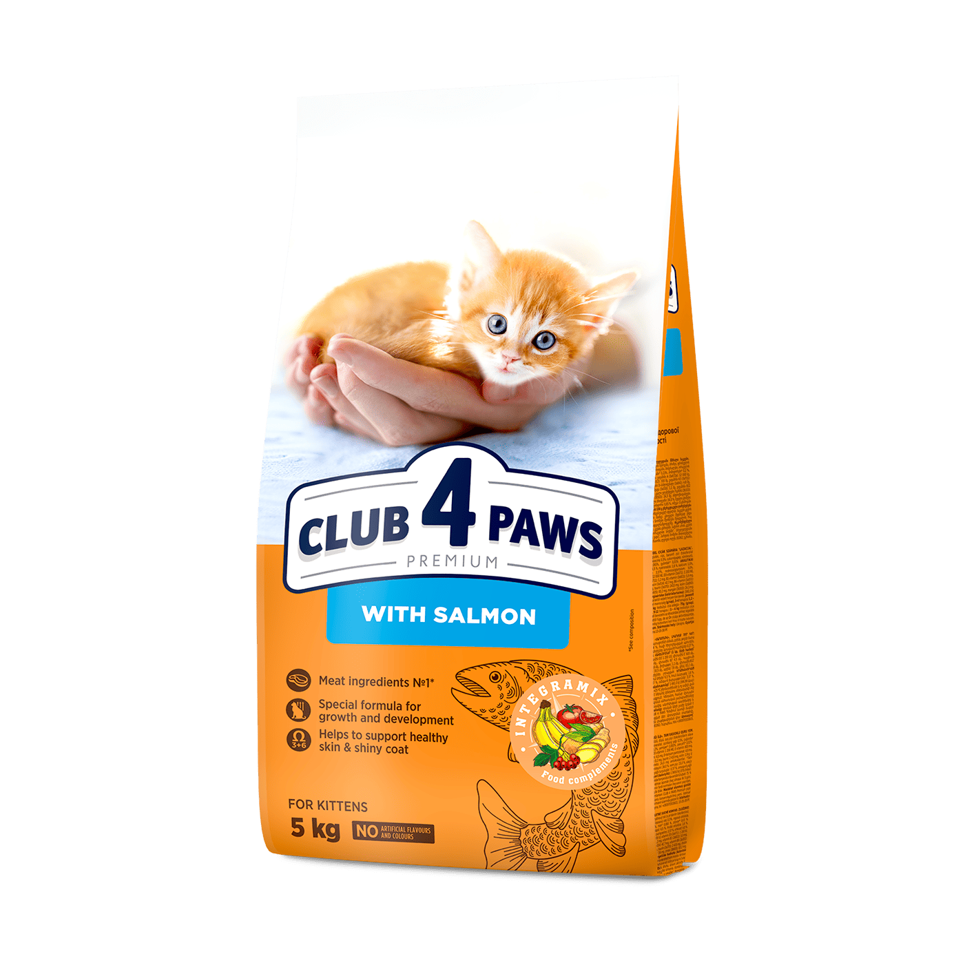 CLUB 4 PAWS PREMIUM DLA KOCIĄT «Z ŁOSOSIEM». KARMA PEŁNOPORCJOWA SUCHA