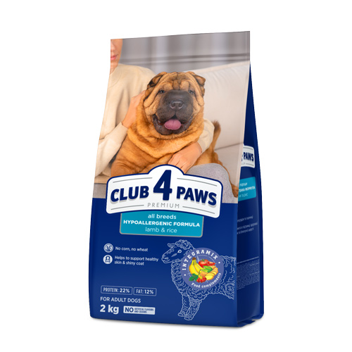 CLUB 4 PAWS PREMIUM «JAGNIĘCINA I RYŻ» DLA SZCZENIĄT WSZYSTKICH RAS. PEŁNOPORCJOWA SUCHA KARMA