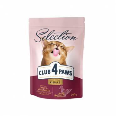 CLUB 4 PAWS PREMIUM" Z KACZKĄ I WARZYWAMI". PEŁNOPORCJOWA SUCHA KARMA DLA DOROSŁYCH KOTÓW