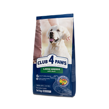 CLUB 4 PAWS PREMIUM DLA DUŻYCH RAS «Z KACZKĄ». KARMA PEŁNOPORCJOWA SUCHA DLA PSÓW