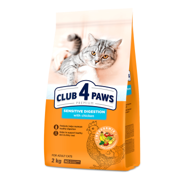 CLUB 4 PAWS PREMIUM „WRAŻLIWY PRZEWÓD POKARMOWY”. PEŁNOPORCJOWA SUCHA KARMA DLA DOROSŁYCH KOTÓW