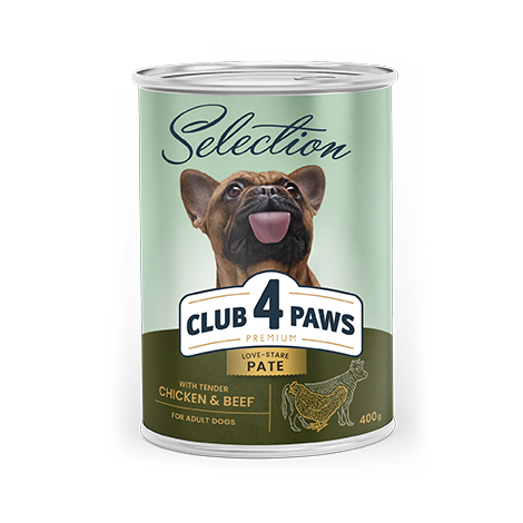 CLUB 4 PAWS Premium mokra karma dla dorosłych psów «Pasztet z kurczakiem i wołowiną»