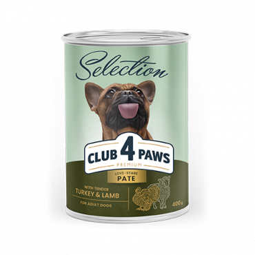 CLUB 4 PAWS Premium mokra karma dla dorosłych psów «Pasztet z indykiem i jagnięciną»